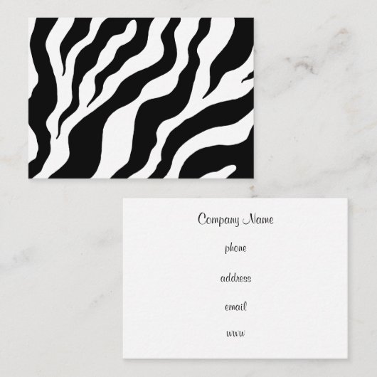 Retro Zebra Print Custom Business Cards Visitenkarte (Vorne/Hinten)
