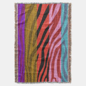 Retro Zebra Skin Print Muster Burlap Rustic Decke (Vorderseite Vertikal)
