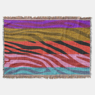Retro Zebra Skin Print Muster Burlap Rustic Decke