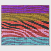 Retro Zebra Skin Print Muster Burlap Rustic Geschenkpapier (Flach)