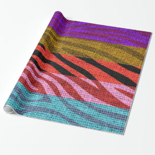Retro Zebra Skin Print Muster Burlap Rustic Geschenkpapier