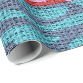 Retro Zebra Skin Print Muster Burlap Rustic Geschenkpapier (Rolleneckpunkt)