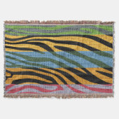 Retro Zebra Skin Print Pattern Burlap Rustikal #2 Decke (Vorderseite)