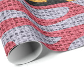 Retro Zebra Skin Print Pattern Burlap Rustikal #2 Geschenkpapier (Rolleneckpunkt)