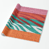 Retro Zebra Skin Print Pattern Burlap Rustikal #5 Geschenkpapier (Ungerollt)