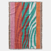 Retro Zebra Skin Print Pattern Burlap Rustikal #6 Decke (Vorderseite Vertikal)