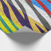 Retro Zebra Skin Print Pattern Burlap Rustikal #9 Geschenkpapier (Ecke)