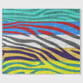 Retro Zebra Skin Print Pattern Burlap Rustikal #9 Geschenkpapier (Flach)