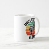Retro Zebra Sunset with Fun Wild Spirit Kaffeetasse (VorderseiteRechts)