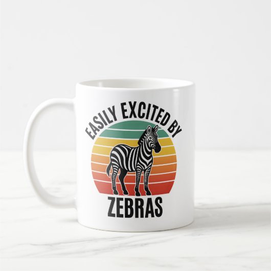 Retro Zebra Sunset with Fun Wild Spirit Kaffeetasse (Links)