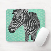 Retro Zebra-Türkis Mousepad (Mit Mouse)