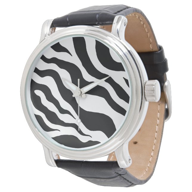 Retro Zebra Watch Armbanduhr (Schrägansicht)