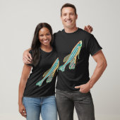 Retro Zebrafisch Zebra Fisch Glow T-Shirt (Unisex)