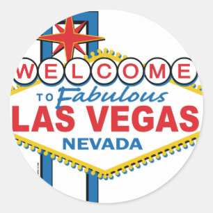 Retro Zeichen Las Vegass Runder Aufkleber