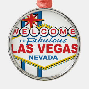 Retro Zeichen Las Vegass Silbernes Ornament