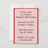 Retro Zeige Frau Geburtstag Einladung (Rückseite)