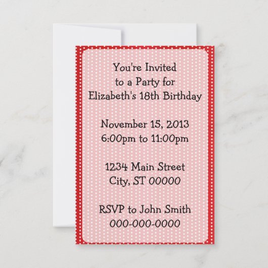 Retro Zeige Frau Geburtstag Einladung (Rückseite)