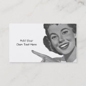 Retro Zeigefrau Visitenkarte (Rückseite)