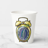 Retro-Zeit für die Vintage Goldalarmuhr Pappbecher (Vorderseite)