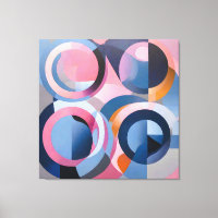 Retro Zeitgenössische Kunst in subtilen Tints Pink