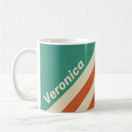 Retro Zeitlose Streifen mit Namen Kaffeetasse