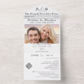 Retro-Zeitung glücklicherweise je nach QR-Hochzeit All In One Einladung (Innen Boden)