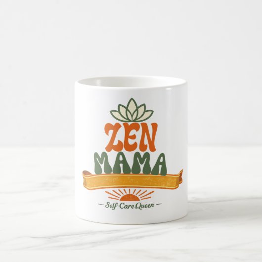 Retro Zen Mama Yoga Lotus Boho Kaffeetasse (Mittel)
