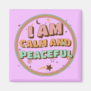 Retro Zen Vibes I Am ruhigen und Friedlich Magnet