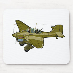 Retro-Zentrickflugzeug Mousepad