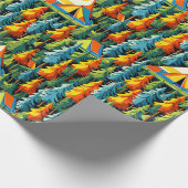 Retro Zents Camping Themed Geschenkpapier (Ecke)