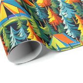 Retro Zents Camping Themed Geschenkpapier (Rolleneckpunkt)