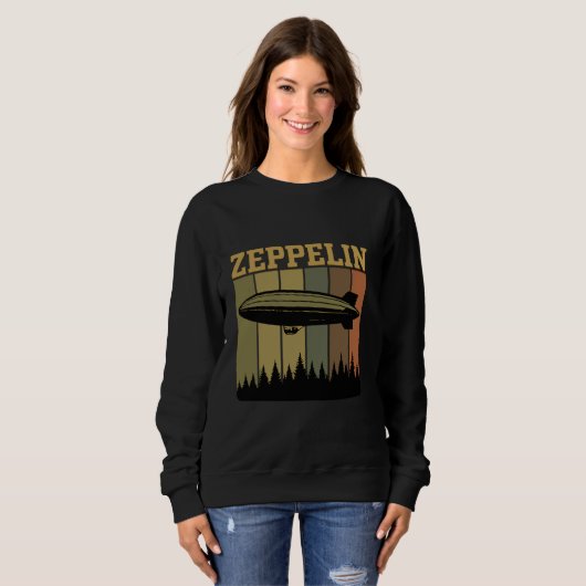 Retro Zeppelin 70er 80er Dirigible Luftschiff Zepe Sweatshirt (Vorne ganz)