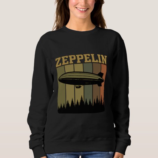 Retro Zeppelin 70er 80er Dirigible Luftschiff Zepe Sweatshirt (Vorderseite)