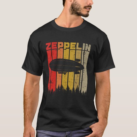 Retro Zeppelin 70er 80er Dirigible Luftschiff Zepe T-Shirt (Vorderseite)
