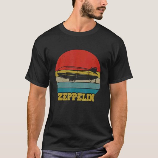 Retro Zeppelin Dirigiable Blimp Airship 70er 3 T-Shirt (Vorderseite)