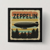 Retro Zeppelin Dirigible Luftschiff Zepelin Zeppli Button (Vorderseite)