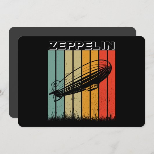 Retro Zeppelin Dirigible Luftschiff Zepelin Zeppli Einladung (Vorne/Hinten)