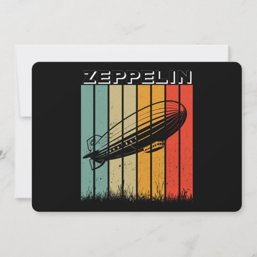Retro Zeppelin Dirigible Luftschiff Zepelin Zeppli Einladung (Vorderseite)