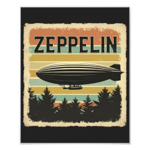 Retro Zeppelin Dirigible Luftschiff Zepelin Zeppli Fotodruck