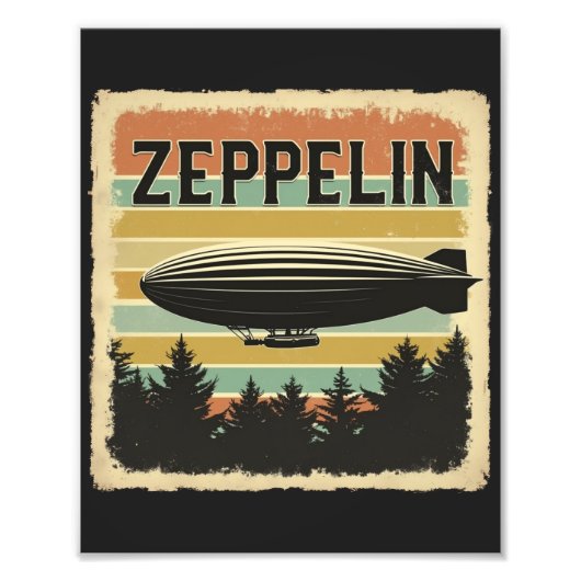 Retro Zeppelin Dirigible Luftschiff Zepelin Zeppli Fotodruck (Vorne)