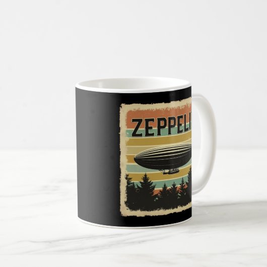 Retro Zeppelin Dirigible Luftschiff Zepelin Zeppli Kaffeetasse (VorderseiteRechts)