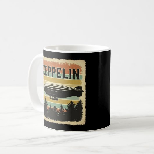 Retro Zeppelin Dirigible Luftschiff Zepelin Zeppli Kaffeetasse (Vorderseite Links)