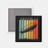 Retro Zeppelin Dirigible Luftschiff Zepelin Zeppli Magnet (Vorderseite/Rückseite)
