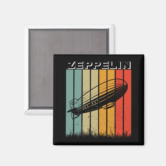 Retro Zeppelin Dirigible Luftschiff Zepelin Zeppli Magnet (Vorderseite/Rückseite)