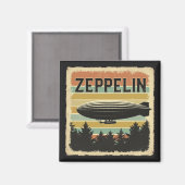 Retro Zeppelin Dirigible Luftschiff Zepelin Zeppli Magnet (Vorderseite/Rückseite)