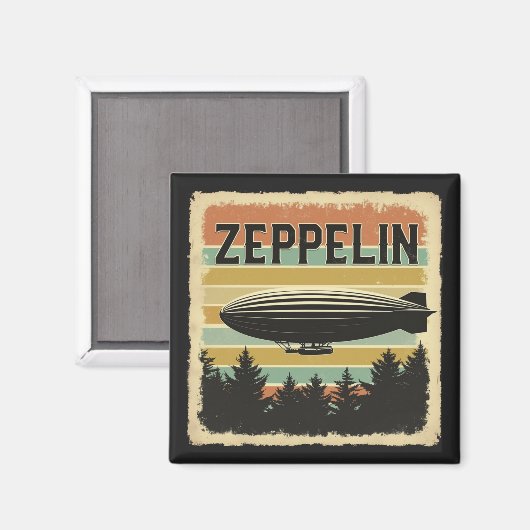 Retro Zeppelin Dirigible Luftschiff Zepelin Zeppli Magnet (Vorderseite/Rückseite)