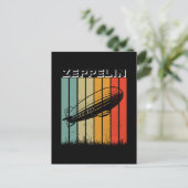 Retro Zeppelin Dirigible Luftschiff Zepelin Zeppli Postkarte (Stehend Vorderseite)