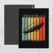 Retro Zeppelin Dirigible Luftschiff Zepelin Zeppli Postkarte (Vorne/Hinten)