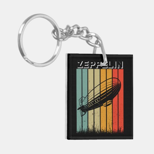 Retro Zeppelin Dirigible Luftschiff Zepelin Zeppli Schlüsselanhänger (Vorderseite links)