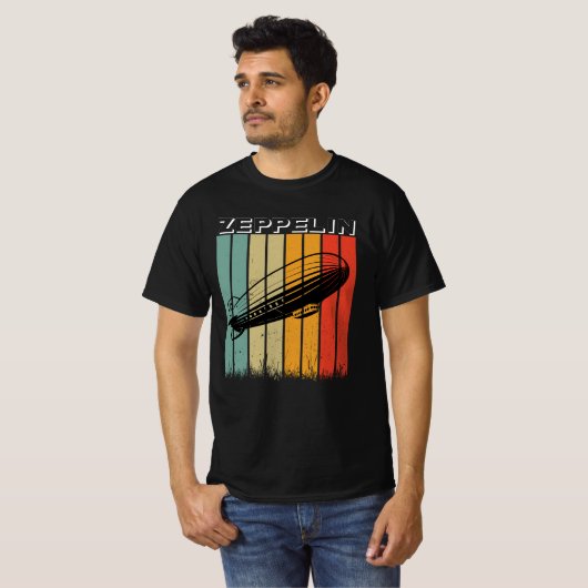 Retro Zeppelin Dirigible Luftschiff Zepelin Zeppli T-Shirt (Vorne ganz)